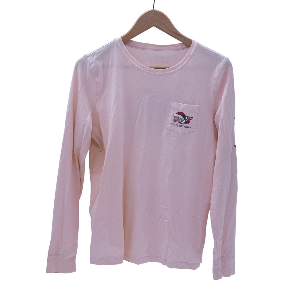 Vineyard Vines T‎ Shirt Long Sleeve Mrs. Claus Christmas Pink Women Medium - Picture 4 of 8